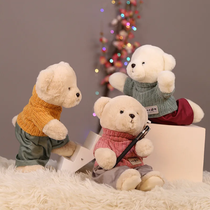 

30 см подвижный плюшевый медведь Kungfu Мягкий Кролик Шерсть медведь плюшевая кукла полный набор шарнирная форма качели медведь игрушки для по...