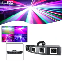 six heads full color laser light scaning beam effect laser projector 10ch dmx512 dj disco indoor music party bar dance floor