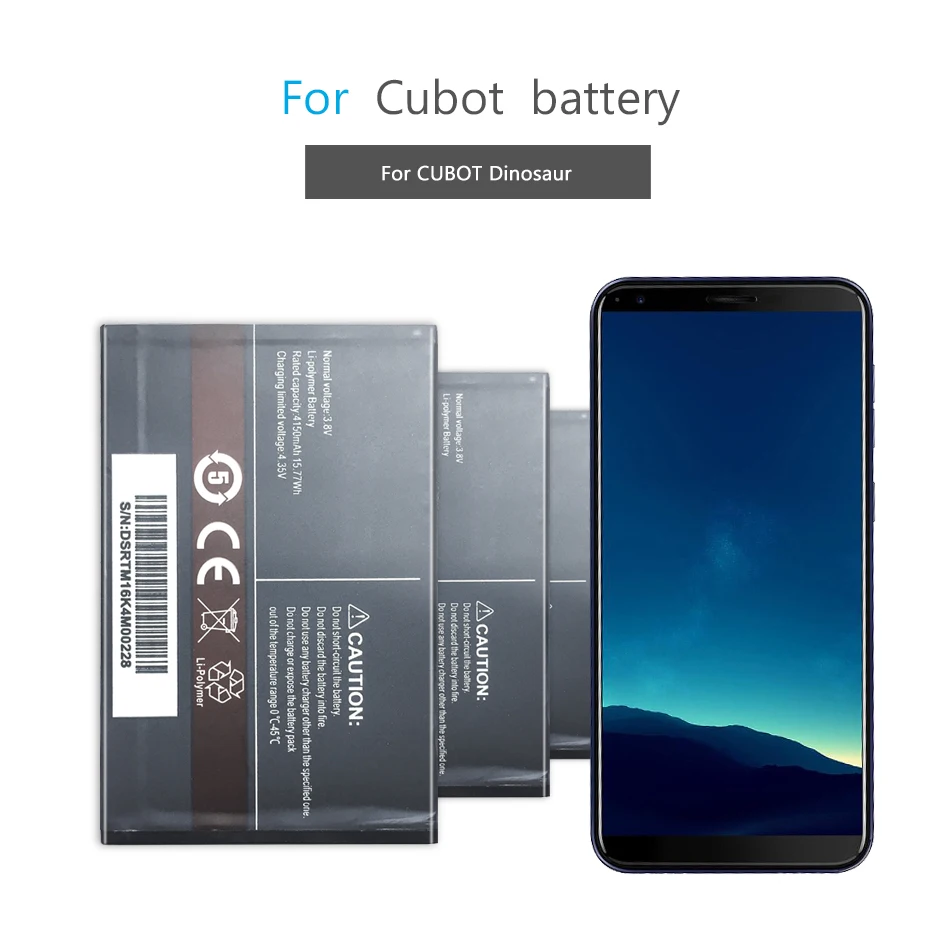 

Mobile Phone Battery DINOSAUR 4150mAh For CUBOT Dinosaur Battery Batteria + Tracking Number