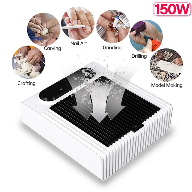 150W Vacuum Cleaner For Nails Vacuum Cleaner Manicure Dust Reducer Extractor Fan For Manicure Dust Collector Absorber For Nail