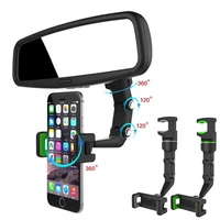 car phone holder multifunctional 360 degree rotatable auto rearview mirror seat hanging clip bracket cell phone holder for car