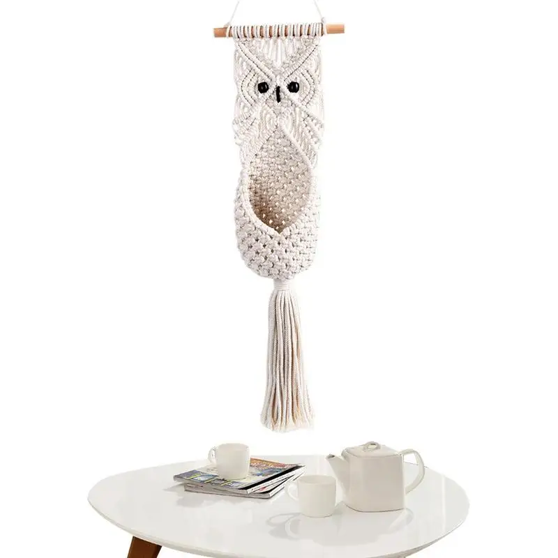 

Cute Owl Macrame Wall Hanging Tapestry Wall Decor Bohemian Woven Home Decoration For Handmade Living Room Apartment Dorm