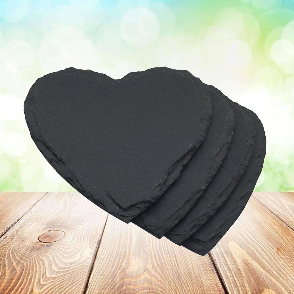

Coasters Slate Coaster Drink Cup Mat Drinks Heart Black Table Natural Trivet Absorbent Mug Marble Coffee Set Decoration Placemat