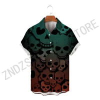 prom clothes high quality mens shirts trendy hip hop streetwear oversized 5xl festival clothing skull shirt gothic retro style