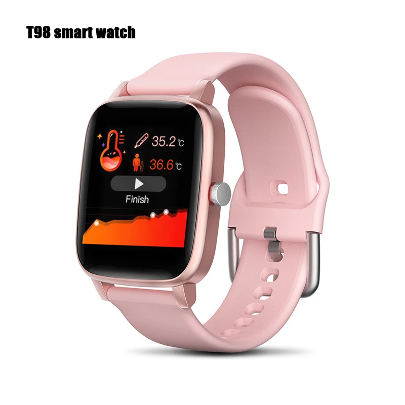 

T98 Smart Watch Body Temperature Heart Rate Blood Pressure Monitor Sports Tracker Fitness Men Women Smart Bracelet Smartwatch