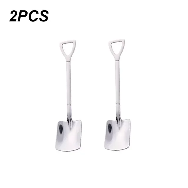 

4PCS Coffee Spoon Cutlery Set Stainless Steel Retro Iron Shovel Ice Cream Spoon Scoop Creative Spoon tea-spoon Fashion Tableware