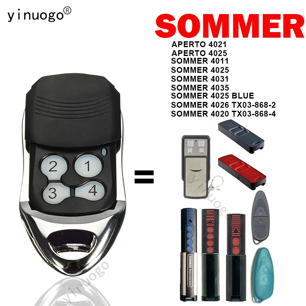 

SOMMER 4026 TX03-868-2 4020 TX03-868-4 пульт дистанционного управления 868mhz SOMMER 4011 4025 4031 4035 APERTO 4021 ключ открывания гаражной двери