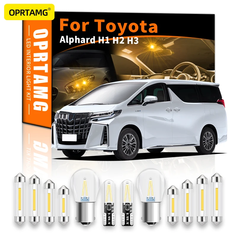 

OPRTAMG Canbus без ошибок для Toyota Alphard H1 H2 H3 2005 светодиодный для салона автомобиля Купол багажника номерной знак свет автомобисветильник