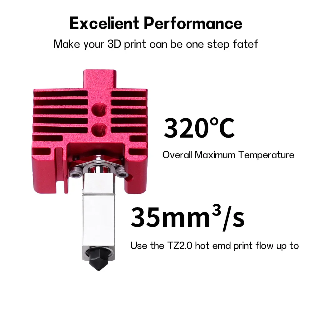 Для Bambu Lab Hotend Upgrade TZ 2.0 Версия Закаленная насадка bambulab Bi Metal Fit Bambulabs X1 X1C P1P P1S hotend