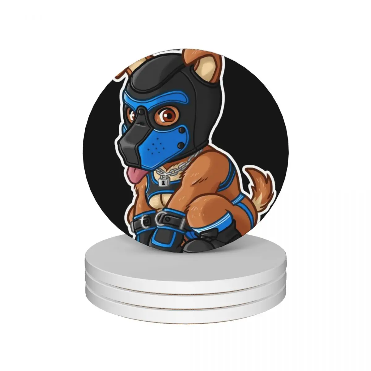 Игривый щенок-Синяя Маска-серия BEARZOO керамические подставки (набор из 4) горшок