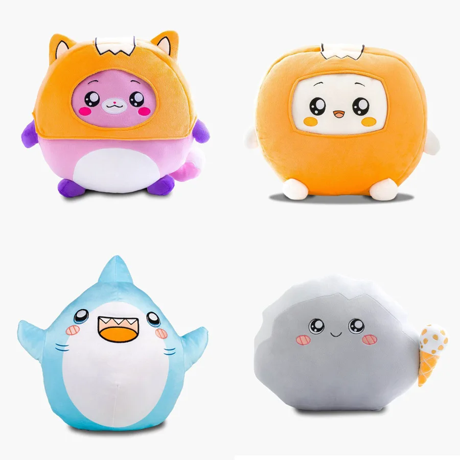 

50CM Cartoon Shark Lankybox Boxy and Rocky and Foxy Pillow Anime Plush Toys Soft Stuffed Dolls for Kids Christmas Birthday Gifts