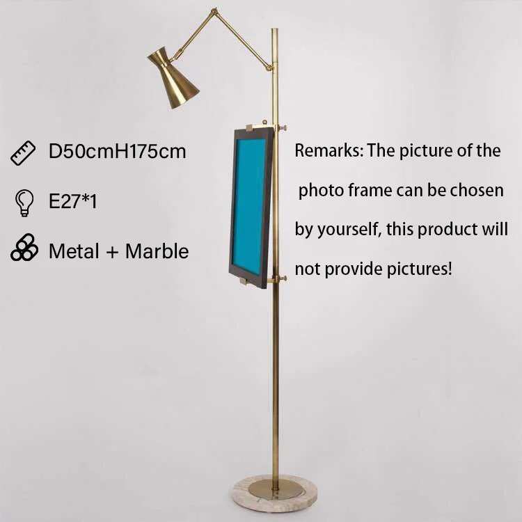 

Напольная лампа VIGOUS металлическая с мрамором