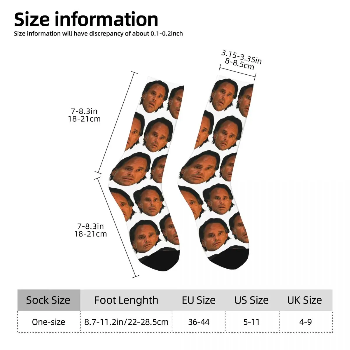 Фото All Seasons Rick WTF Gagged Goggins Face Meme White Lotus Socks Harajuku Sport Middle Tube Socks Stockings for Men Women Gifts №3