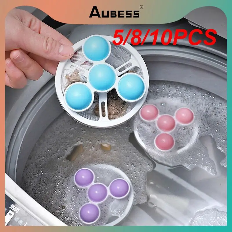 

5/8/10PCS Washing Machine Hair Filter Removes Lint Clothes Balloons Floating Pet Fur Lint Hair Removal Catcher Animal Hair Brush