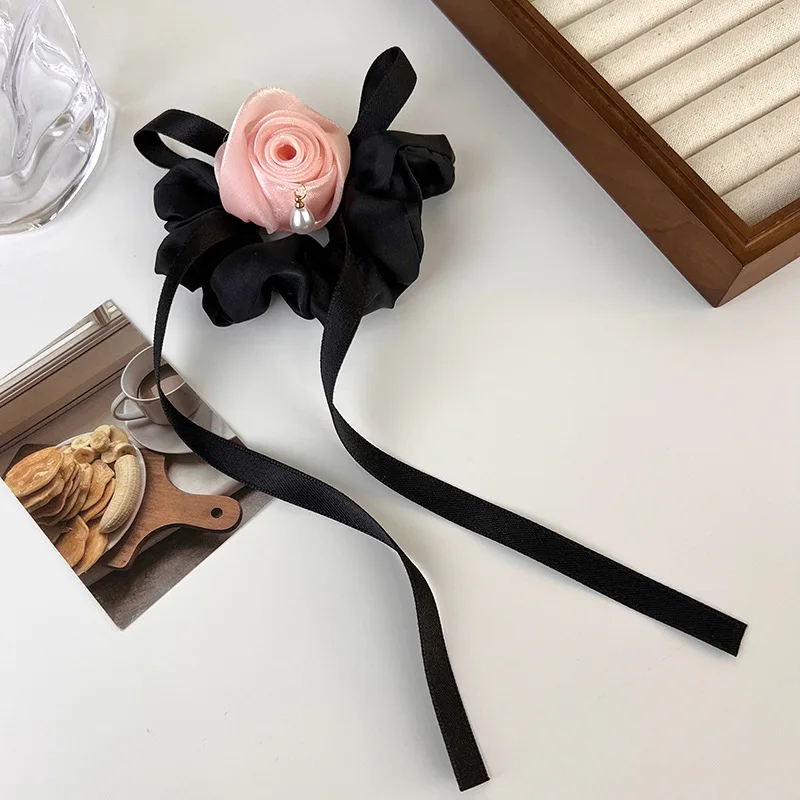 Корейская версия новый тренд тканевые Завязки для волос с розовой лентой