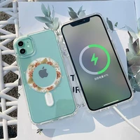 wreath phone case for iphone 13 12 11 mini pro max transparent super magnetic magsafe cover
