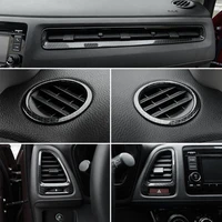 interior car air conditioning outlet cover carbon fiber black decoration trim 5pcs for honda hrv hr v vezel 2014 2015 2016 2021