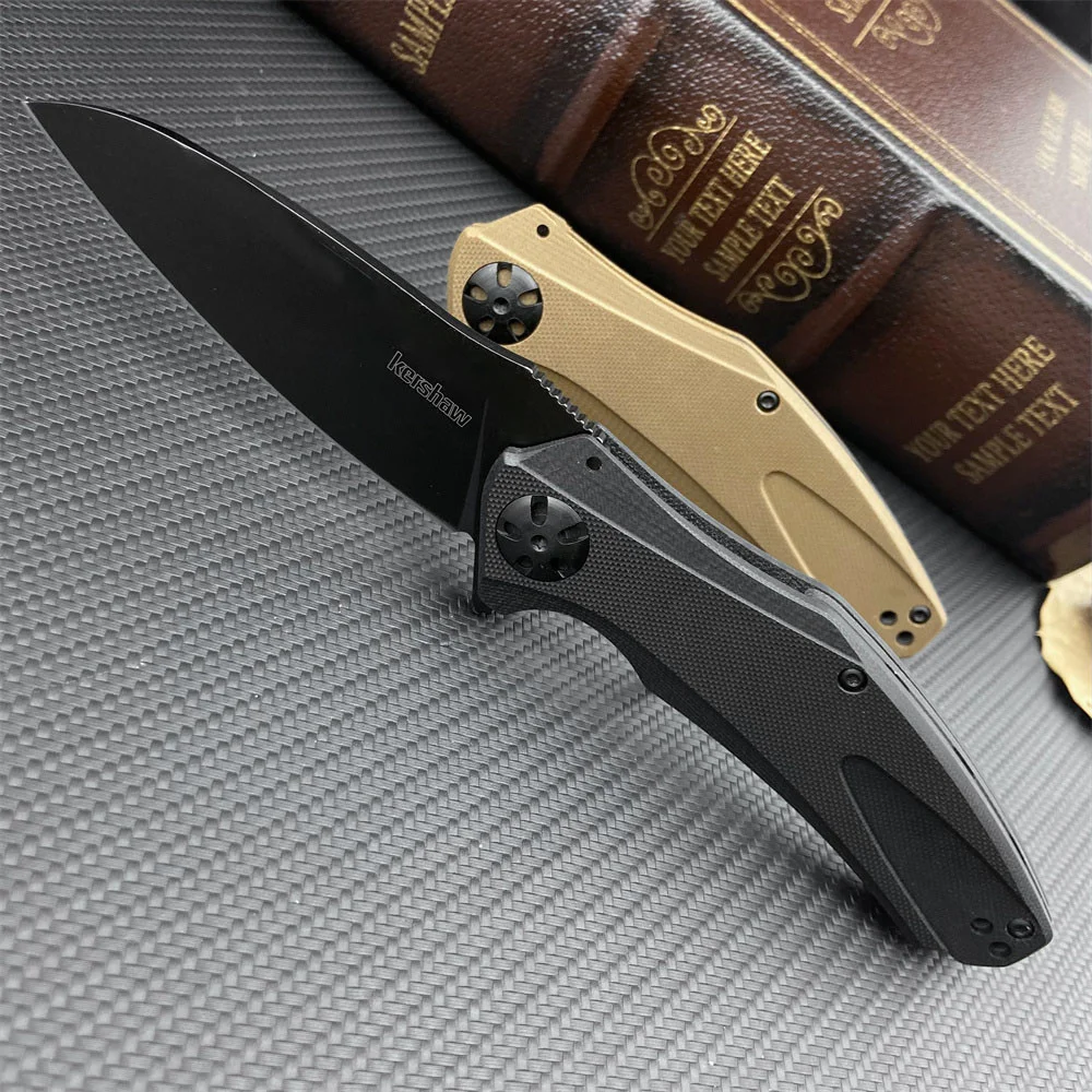 

Kershaw 7008 Natrix XL Flipper Folding Pocket Knife 3.75" Black Oxide Drop Point Blade G10 Handle Outdoor Camping EDC Tool Gifts