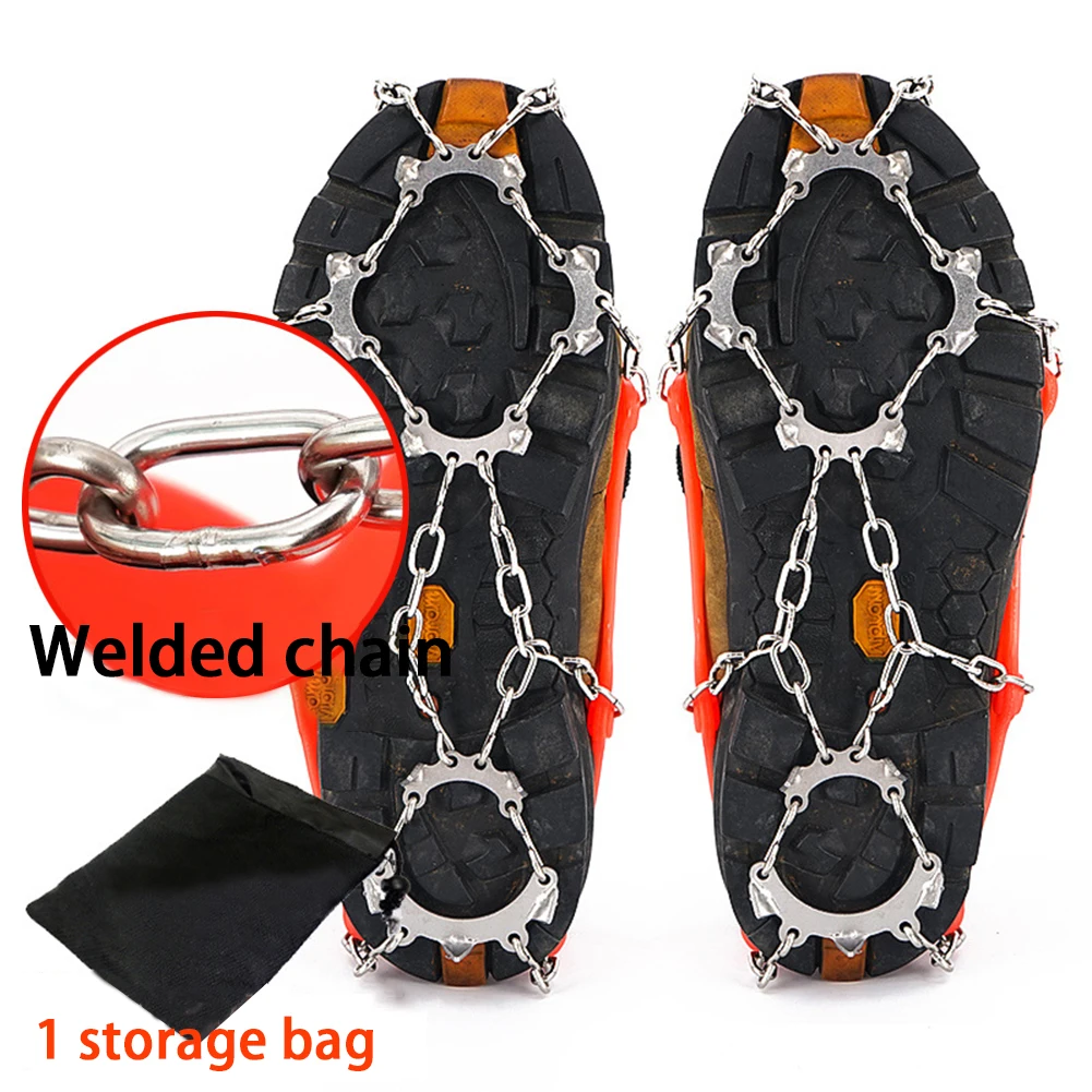 

13 Teeth Spikes Climbing Ice Crampons for Outdoor Hiking Winter Walk Traction Cleats Stainless Steel Ice Grips Gripper