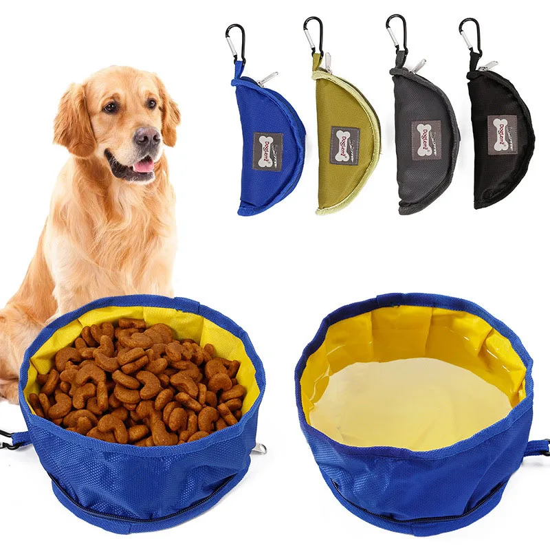 

Pet Bowl Outdoor Travel Dog Folding Bowl Storage Bag Portable Water Bowl for Dogs Puppy Food Collapsible Pet Feeder Dish Bowl
