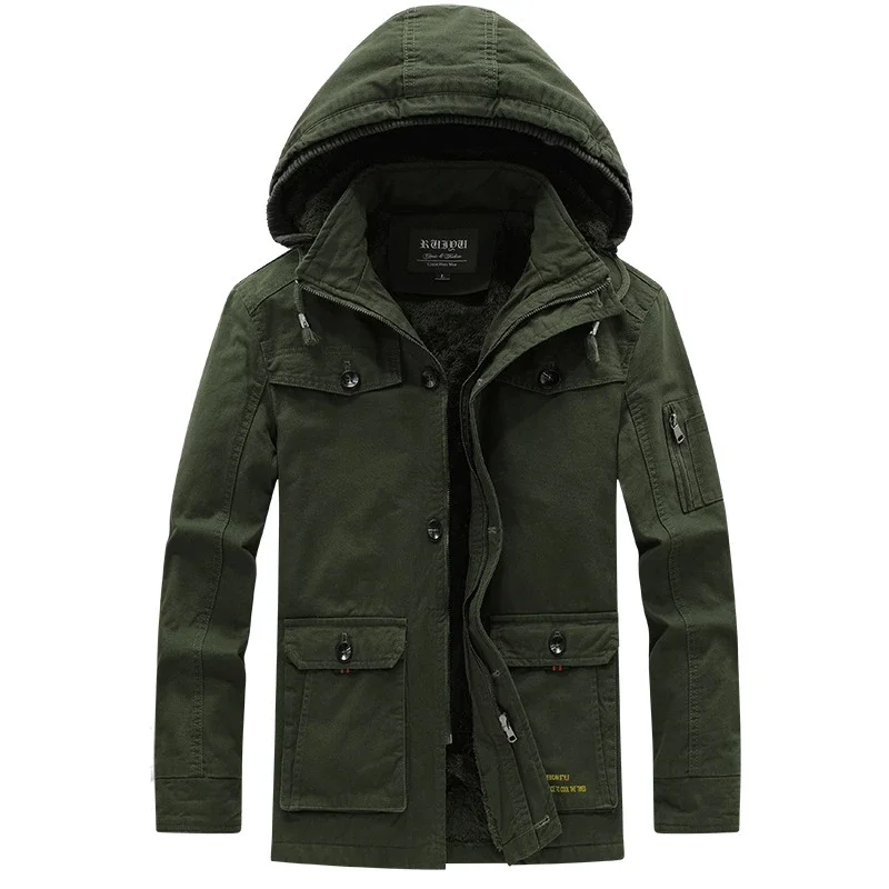 Prowow Зимняя хлопковая куртка мужское пальто с плотным бархатом повседневное из