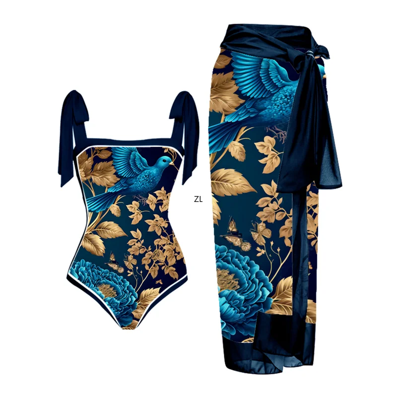 Art Print One Piece Swimsuit and Cover Up