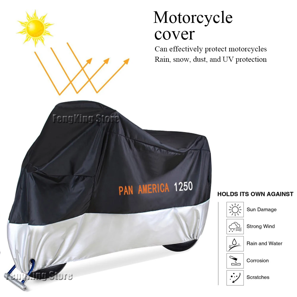 

Motorcycle Cover UV Protection Dustproof Snowproof Outdoors All Years Motorcycle Waterproof Cover For Harley pan America 1250