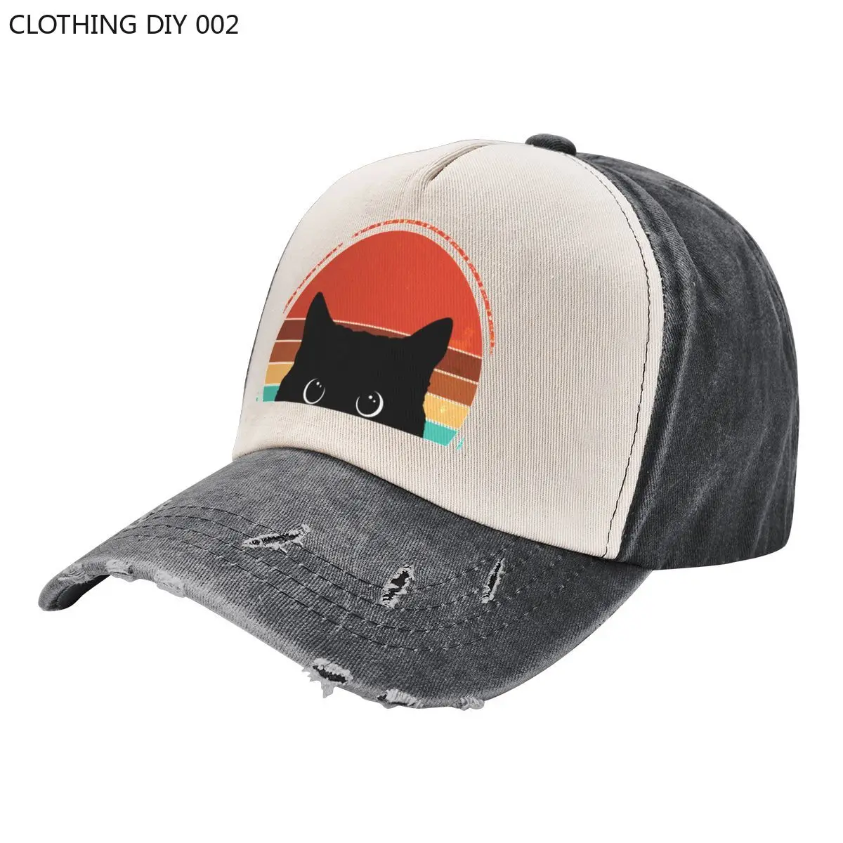 

Black Cat Peeking Sunset Vintage Cowboy Hat Male New In Hat Mens Hat Women's