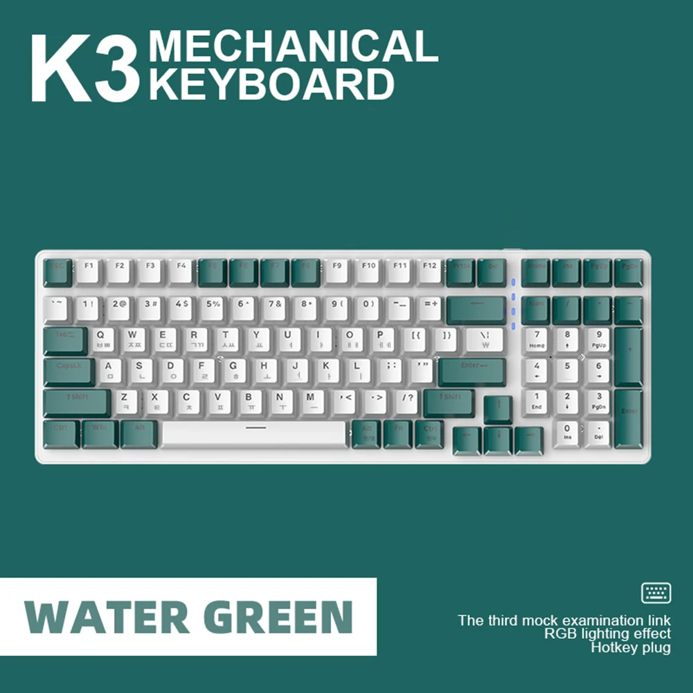 

RGB Gaming Keyboard 100 Keys Gamer Keypad 9 Lighting Effects Hotswap Keyboard USB Type C Personalized Keypad for PC Desktop