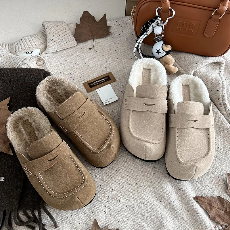 Тапочки Повседневная обувь Женские шлепанцы Низкая платформа с закрытым носком