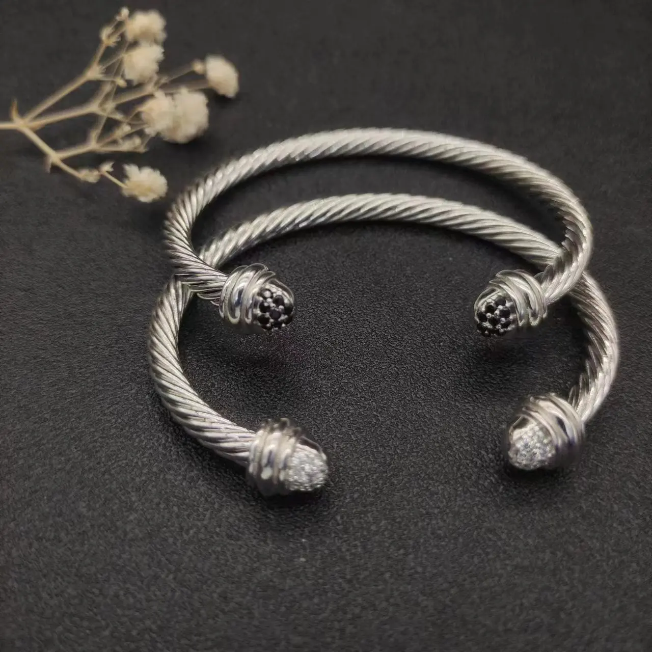 

5MM Round Head Color Separation Bracelet Buckle in Sterling Silver with 18K Rose Gold PLATED