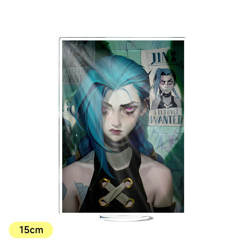 Фото Arcane League of Legends Jinx Vi аниме акриловая акриловая подставка для косплея модель тарелка декор стола стоячий знак реквизит фанаты №4
