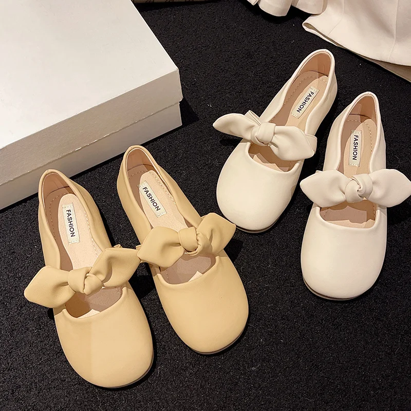 

Туфли женские удобные и элегантные, Повседневные кроссовки с круглым носком, плоская подошва, универсальные Мокасины с бантом и закрытым носком, на лето