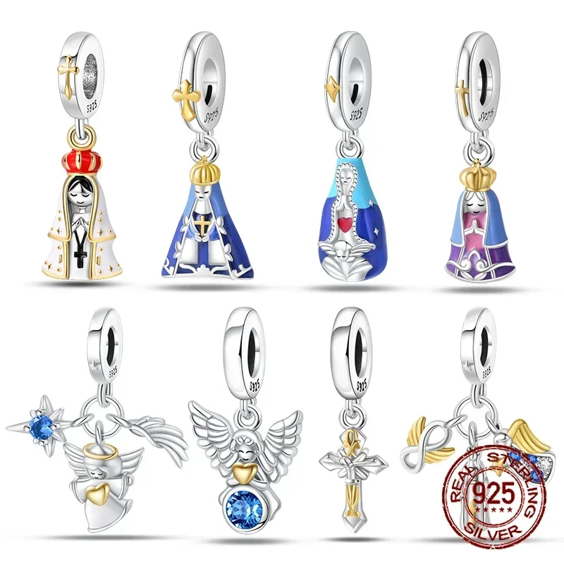 Серебряные бусины S925 Сделай Сам серия религия маленький ангел Шарм Подходит для