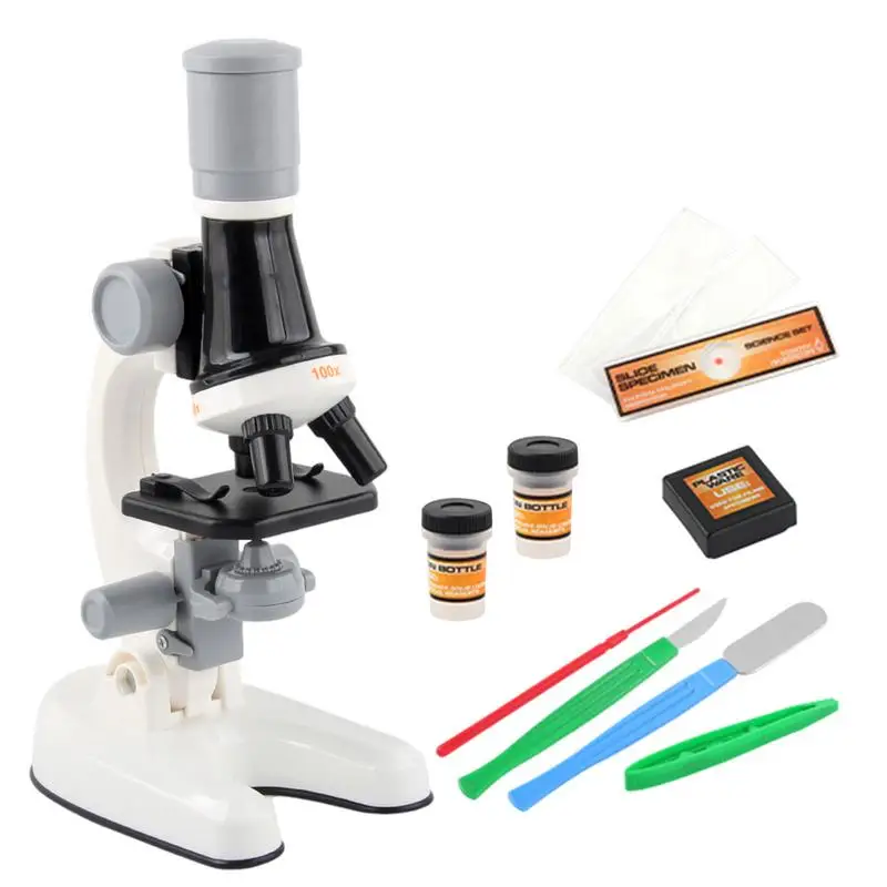 

Набор микроскопа 100X 400X 1200X, имитация биологического микроскопа, научный эксперимент, биомикроскоп, обучающие игрушки для детей
