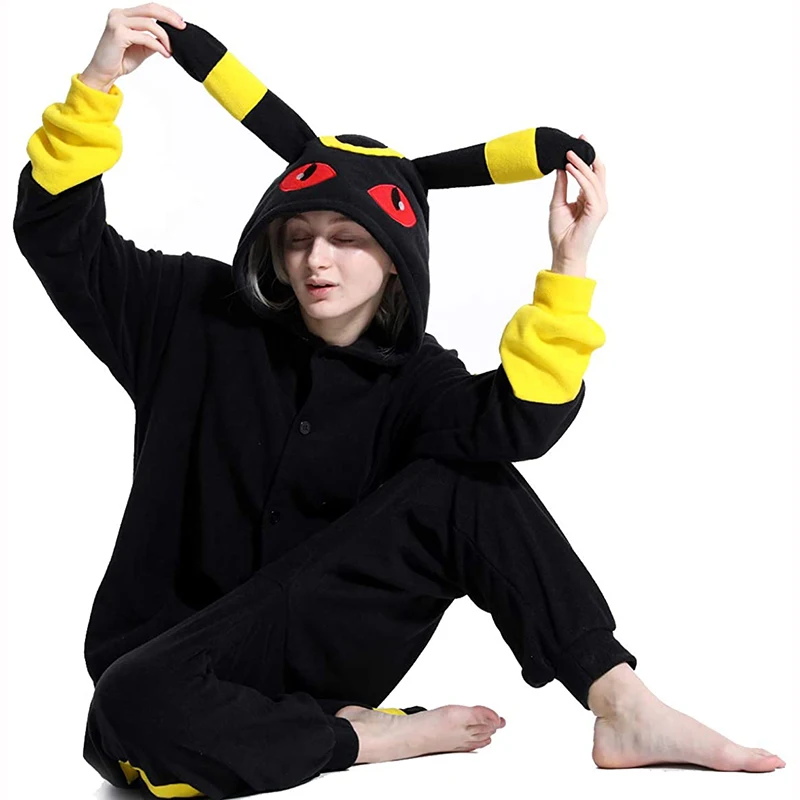 Pokemon Umbreon Cosplay CostumeWomen One-Piece Kigurumi Pajamas Onesie Halloween Christmas Full Body Pijama Men Anime Sleepwear |