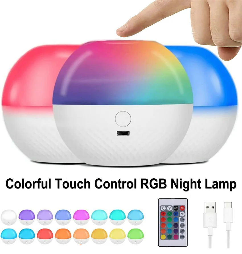 

Night Light for Kids,Baby Bedside lamp Rechargeable LED Nursery Lights Portable Ambient Light With Touch Sensor Remote Control