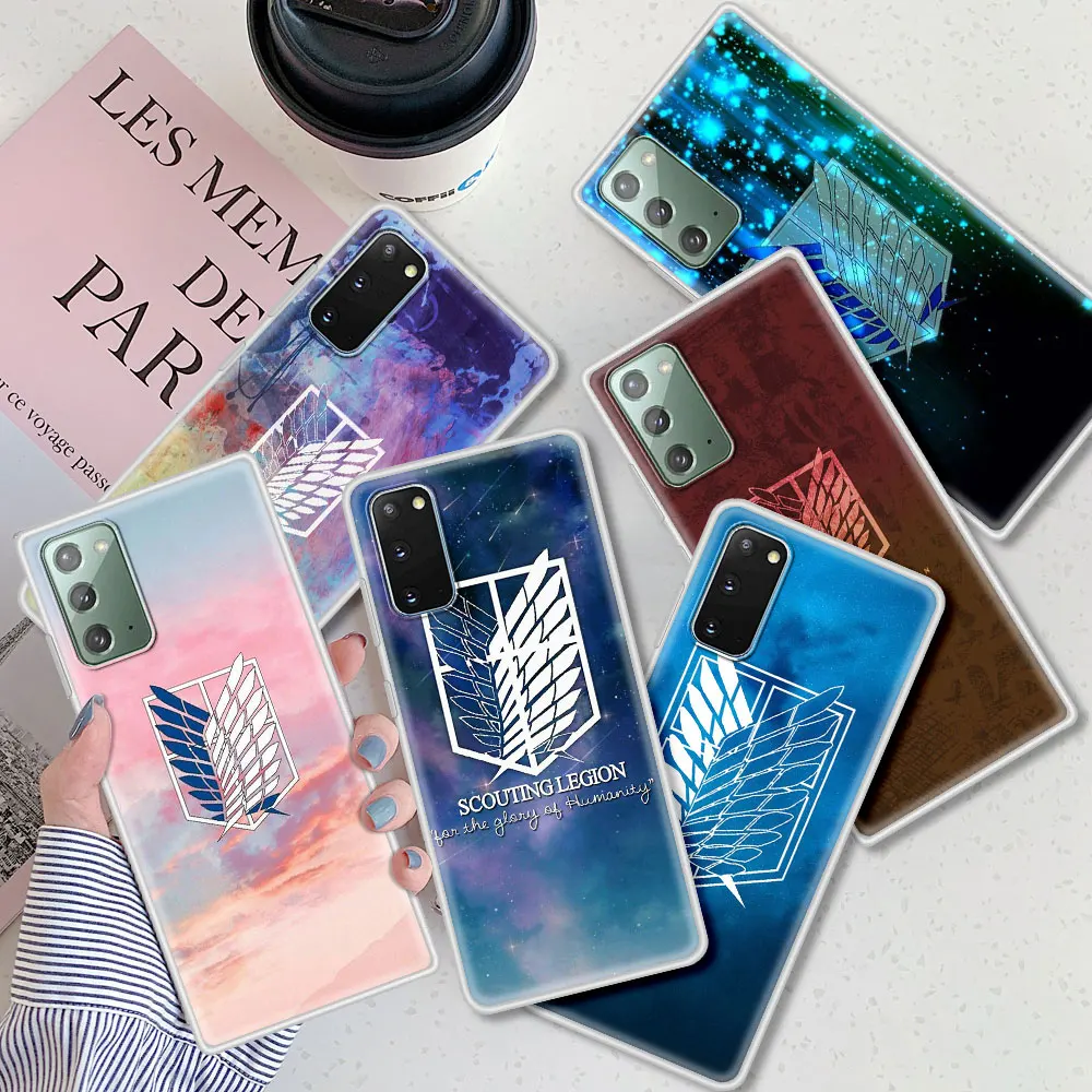 

Attack on Titan Logo Case For Samsung Galaxy S22 S20 FE S21 Note 20 Ultra 10 9 S10 S9 Plus S10e Translucent Frosted Phone Cover