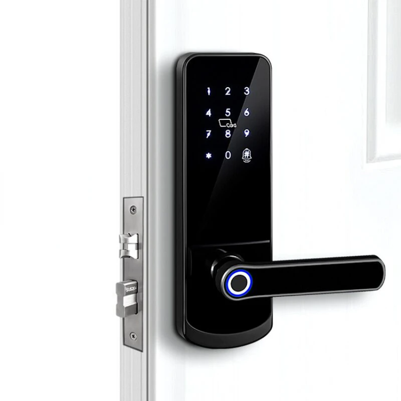 

2022 Newest keyless entry electronic wifi login in rfid card password fingerprint tuya smart lock with doorbell