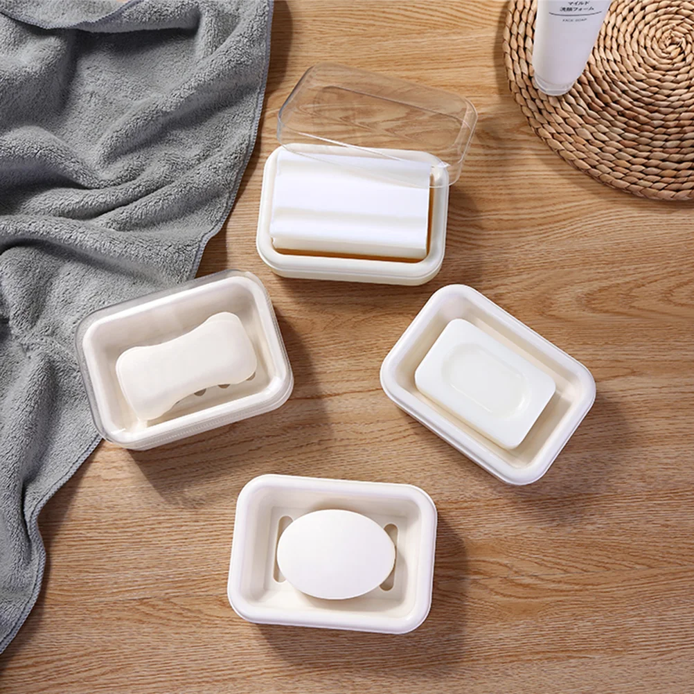 

Soap Holder Travel Dish Container Bar Case Box Lid Bathroom Shower Storage Clear Saver Drain Tray Draining Kitchen Dishes Sponge