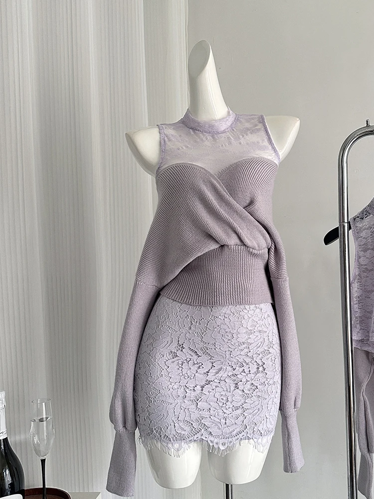 Зимняя женская французская винтажная шикарная одежда Old Money комплект из трех