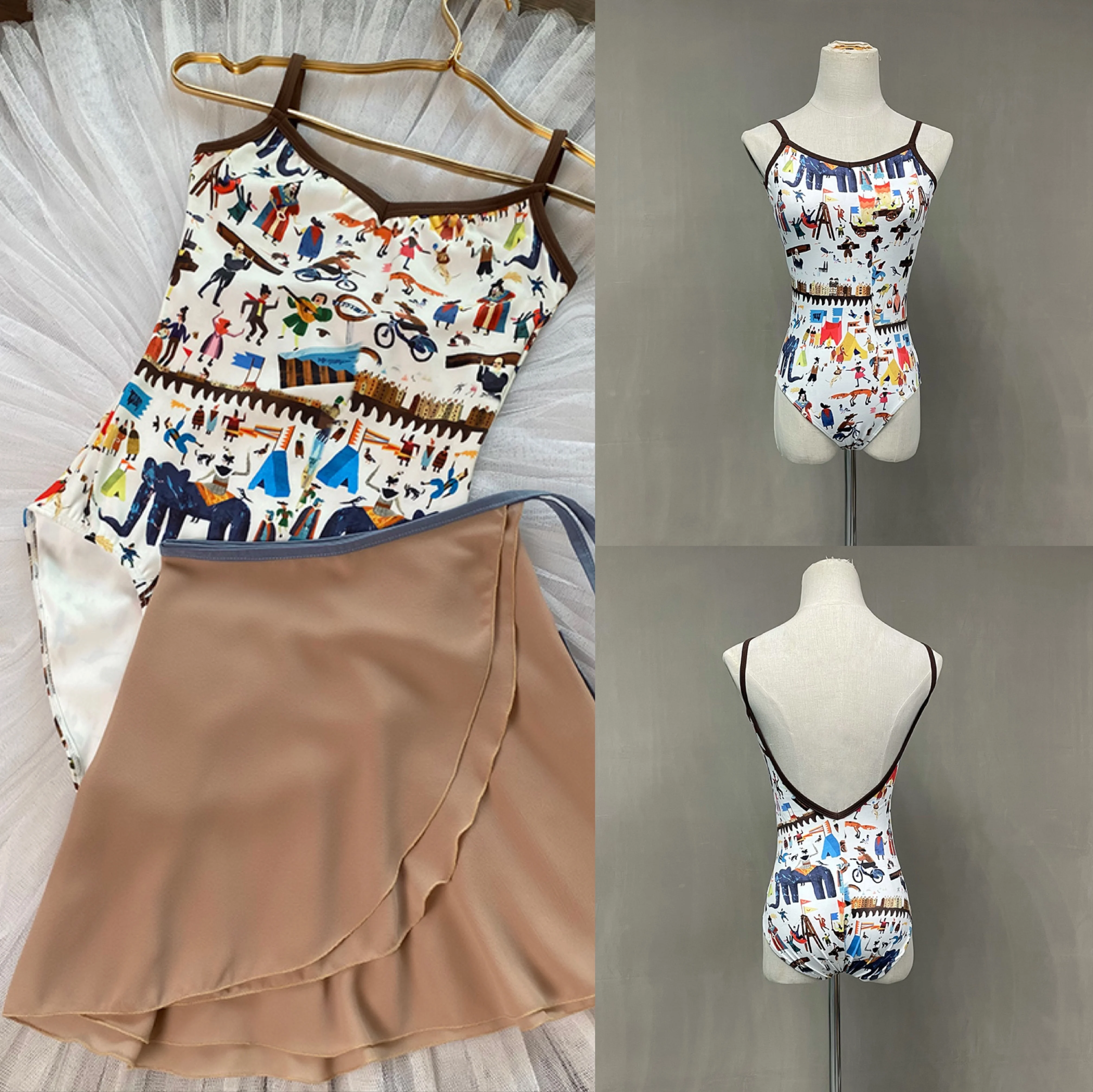 Adult Professional Ballet Leotard Vest Elegant Practice Ballet Dancing Clothes Women Dance Team Gymnastics Coverall