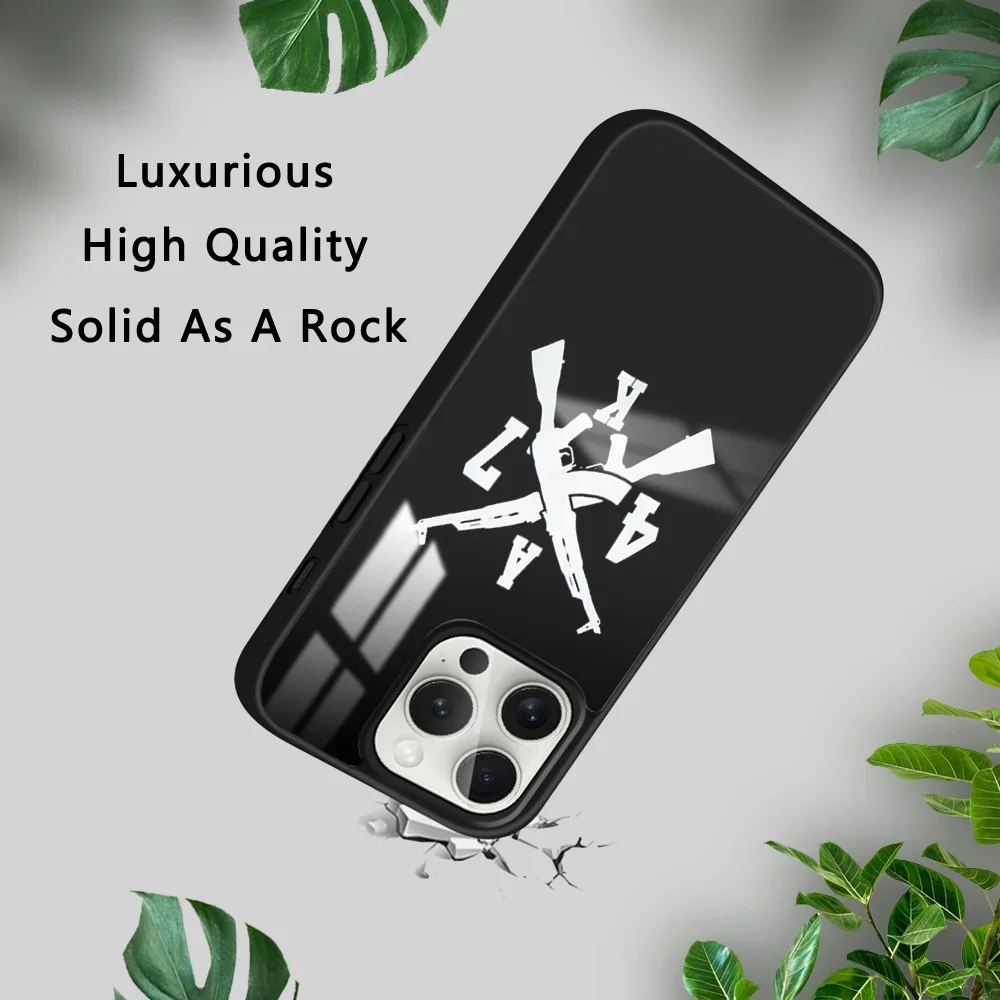 Ak-47 King of Guns Phone Case For iPhone 16 15 14 13 12 11 Pro Xs Max Mini Plus Celulares Hard Funda