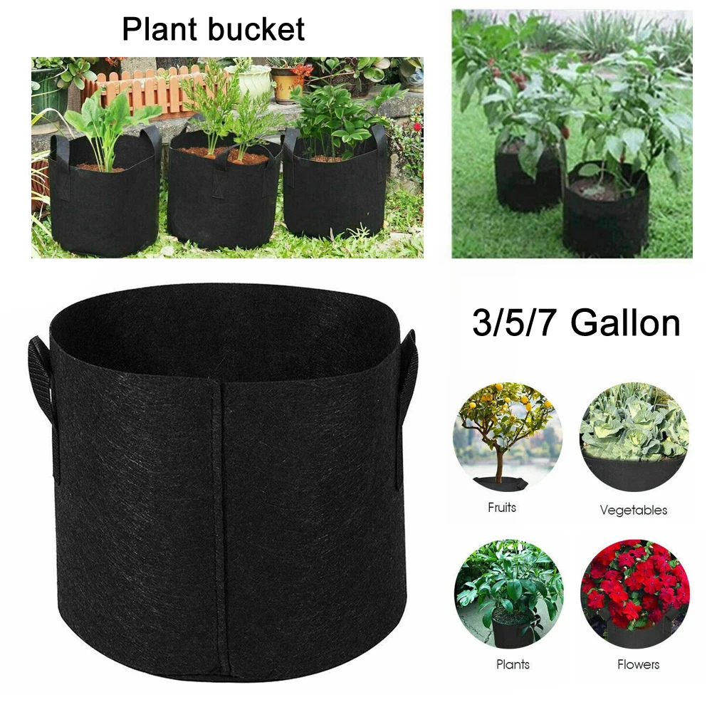 

Outdoor Gardening Fabric Grow Plant Pot 3/5/7 Gallon Grow Bag Felt Vegetable Growing Planter Garden Tools Flower Planting Pots