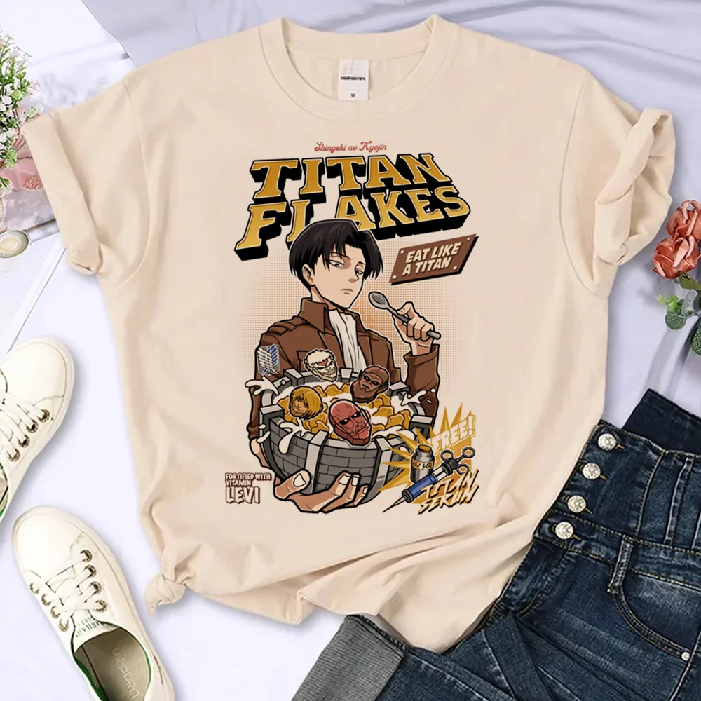 

Attack on Titan t-shirts women streetwear manga top female comic clothing