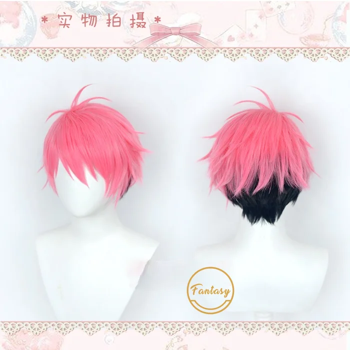 Короткие Розовые термостойкие синтетические волосы для косплея гаумы из аниме SSSS. Dynazнан, Хэллоуин, фото + бесплатная шапочка для парика