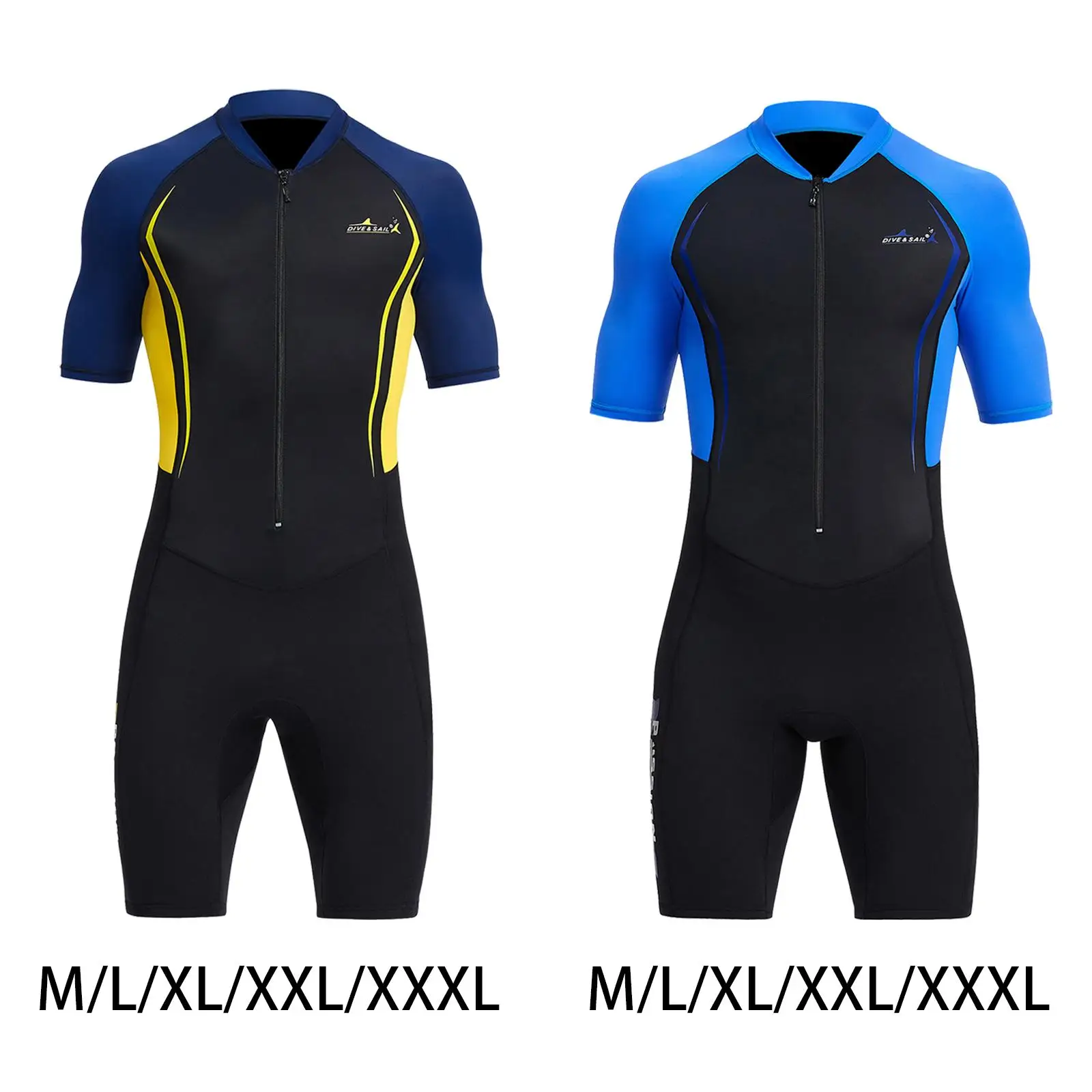 Mens Shorty Wetsuit 1.5mm Sun Protective One Piece Full Body Diving Suit