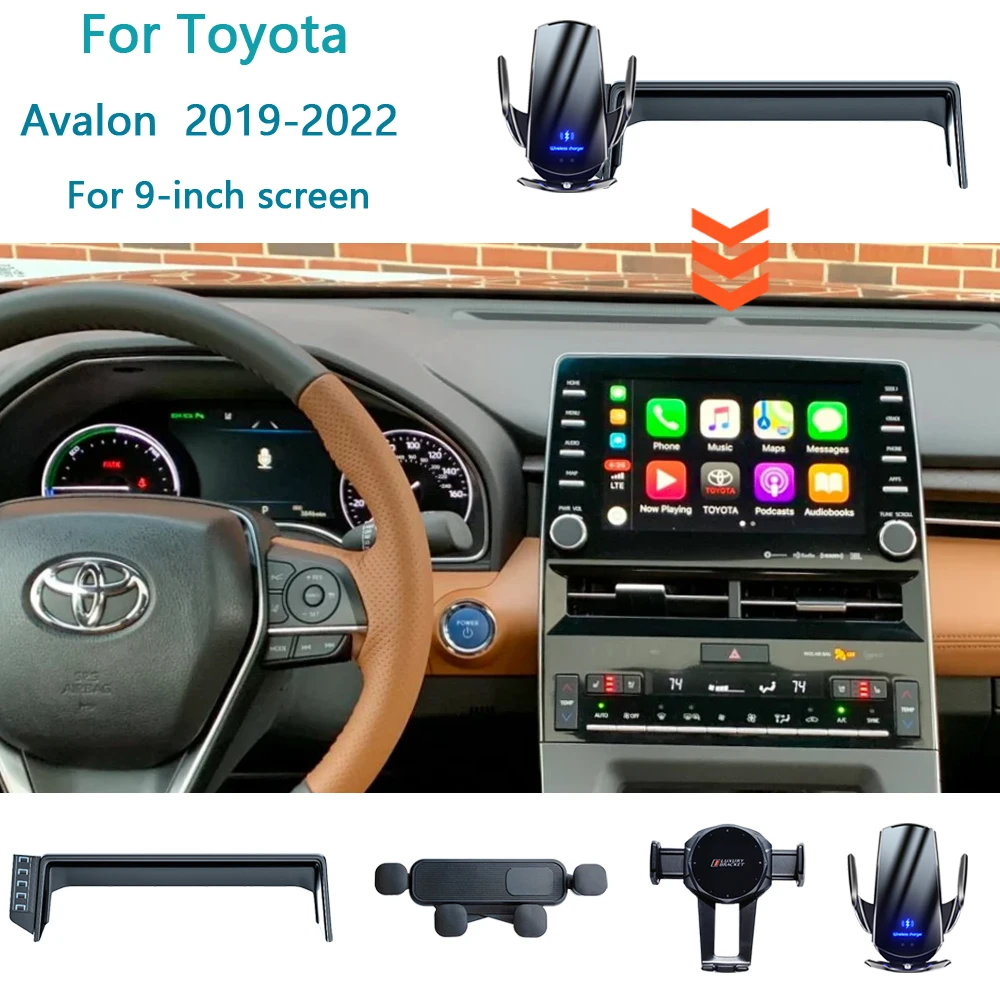 

For Toyota Avalon 2019 2020 2021 2022 Car Phone Holder 9-Inch Screen Fixed Navigation Bracket Base Wireless Charging Mounts