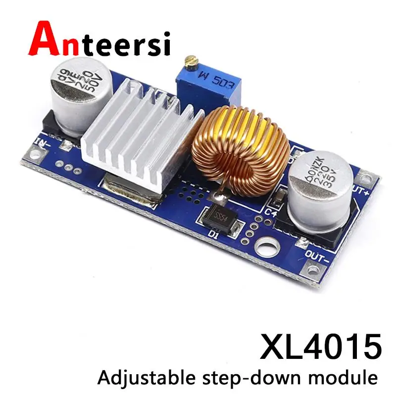 

XL4015 DC-DC 5A 4-38V до 1,25-36V 24V 12V 9V 5V понижающий Регулируемый Модуль питания, светодиодное литиевое зарядное устройство с радиатором