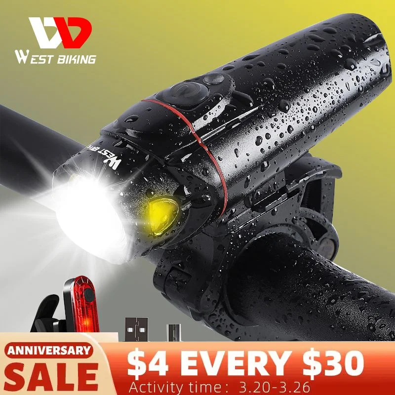 

WEST BIKING велосипедный комплект фар USB LED Перезаряжаемый Bicicleta велосипедный фонарь умный задний фонарь Водонепроницаемый передний задний фонарь